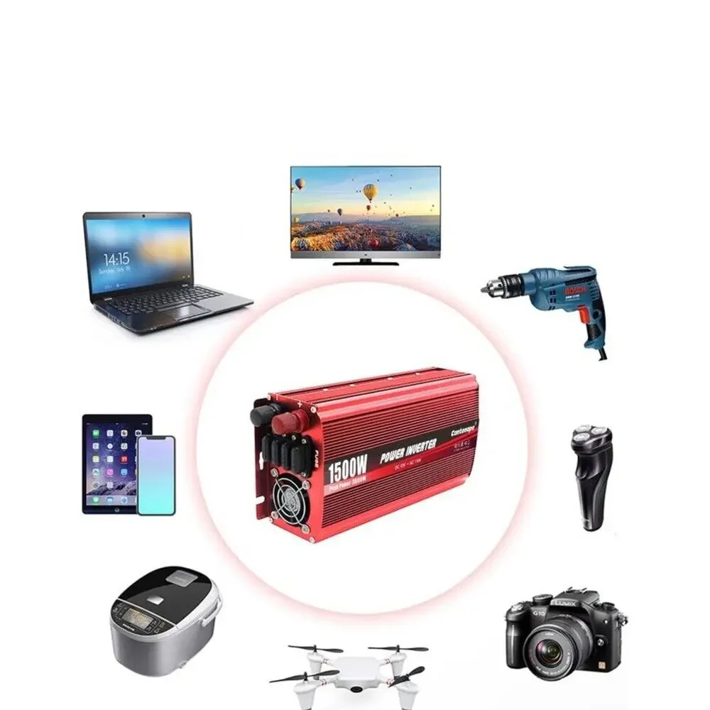 1500W/3000W DC 12V to 110V Power Inverter with Dual Outlets